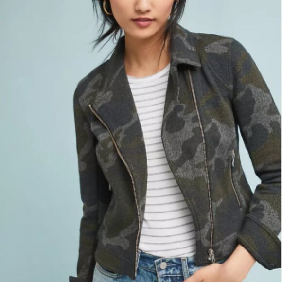 Anthropologie Jackets & Blazers - Anthropologie Robin Camo-Print Moto Jacket Size Medium